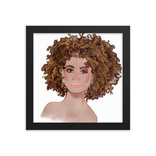 Pensive Curly Girl In Color