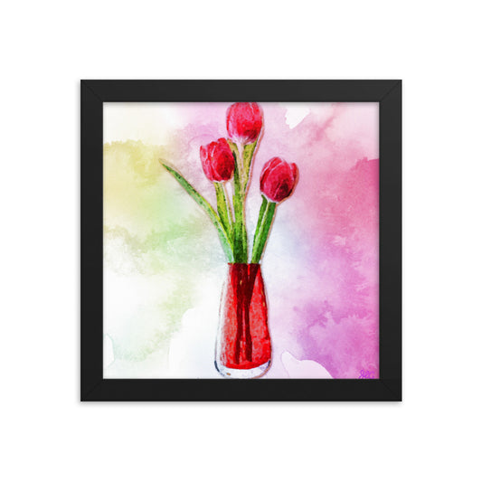 3 Red Tulips