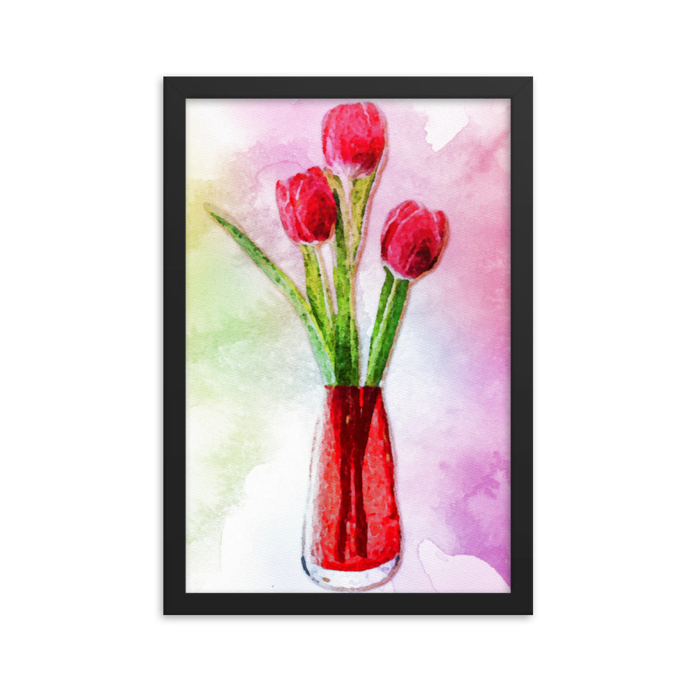 3 Red Tulips