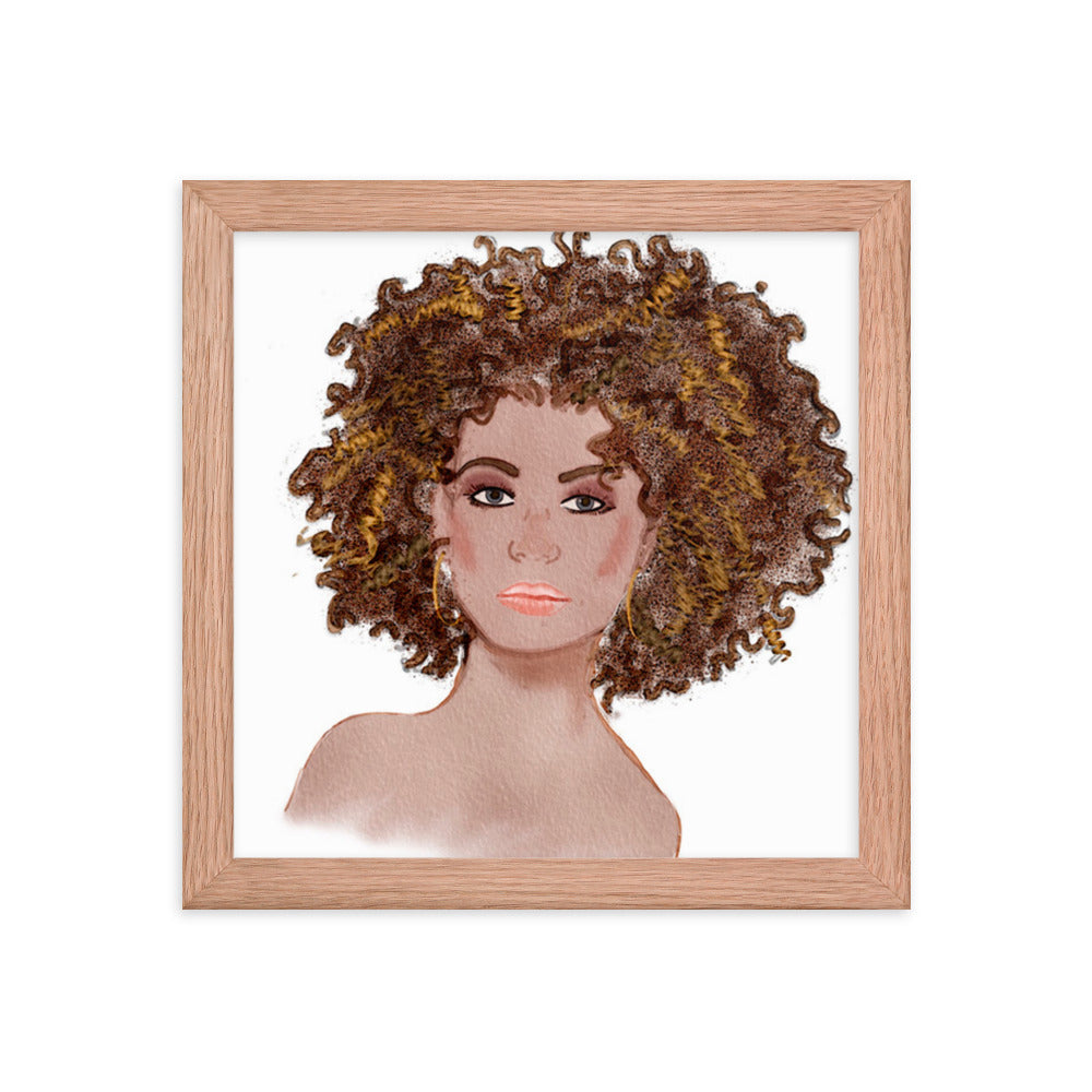 Pensive Curly Girl In Color