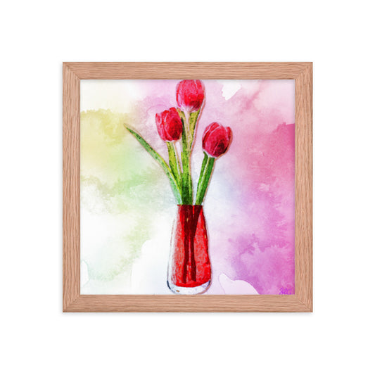 3 Red Tulips