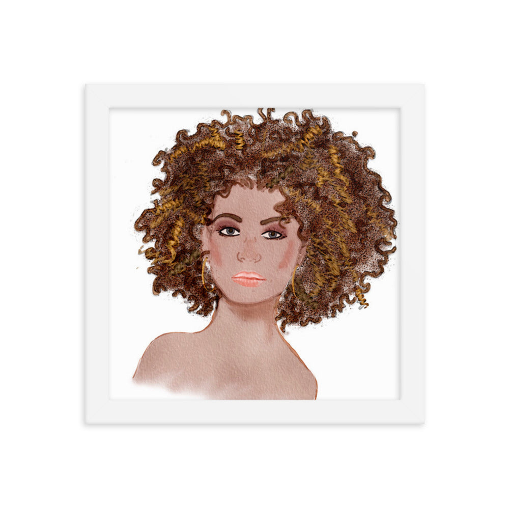 Pensive Curly Girl In Color