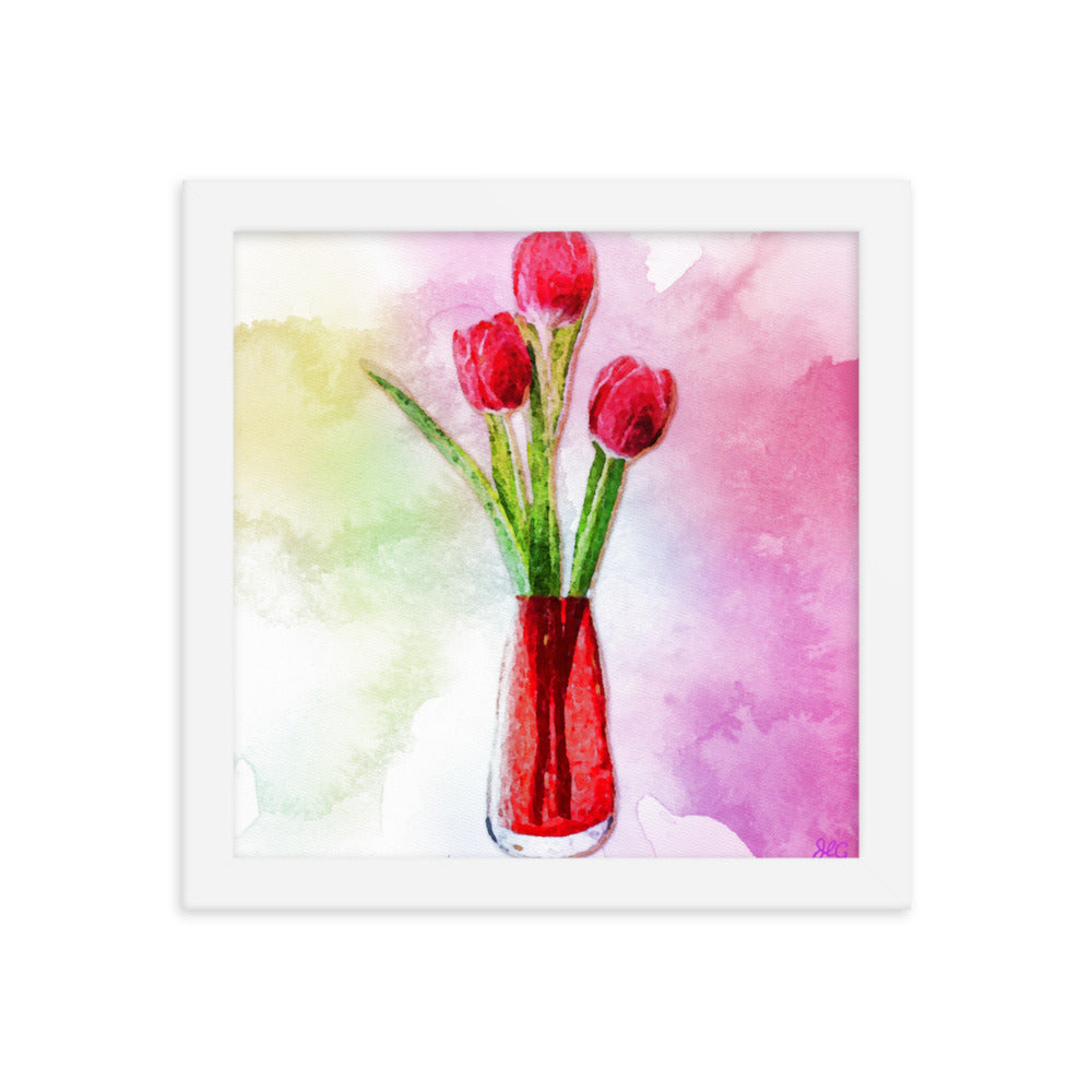 3 Red Tulips