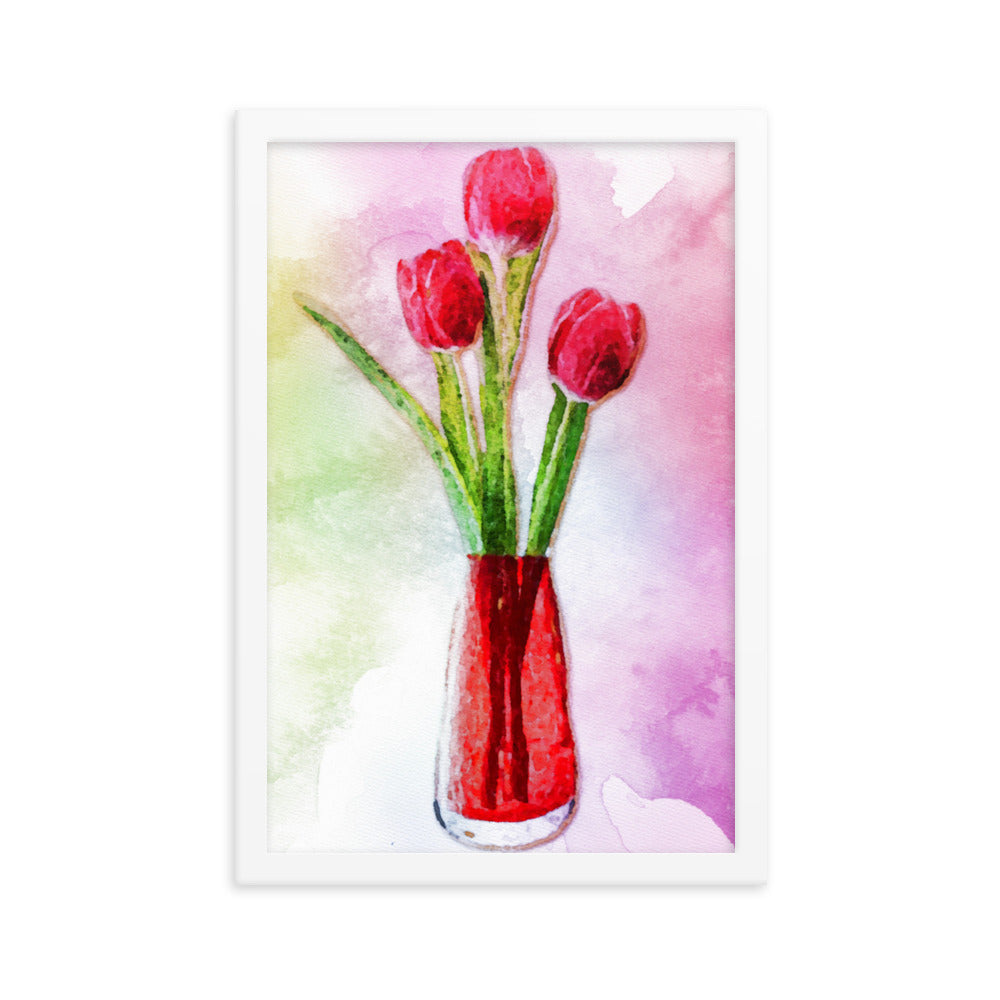 3 Red Tulips