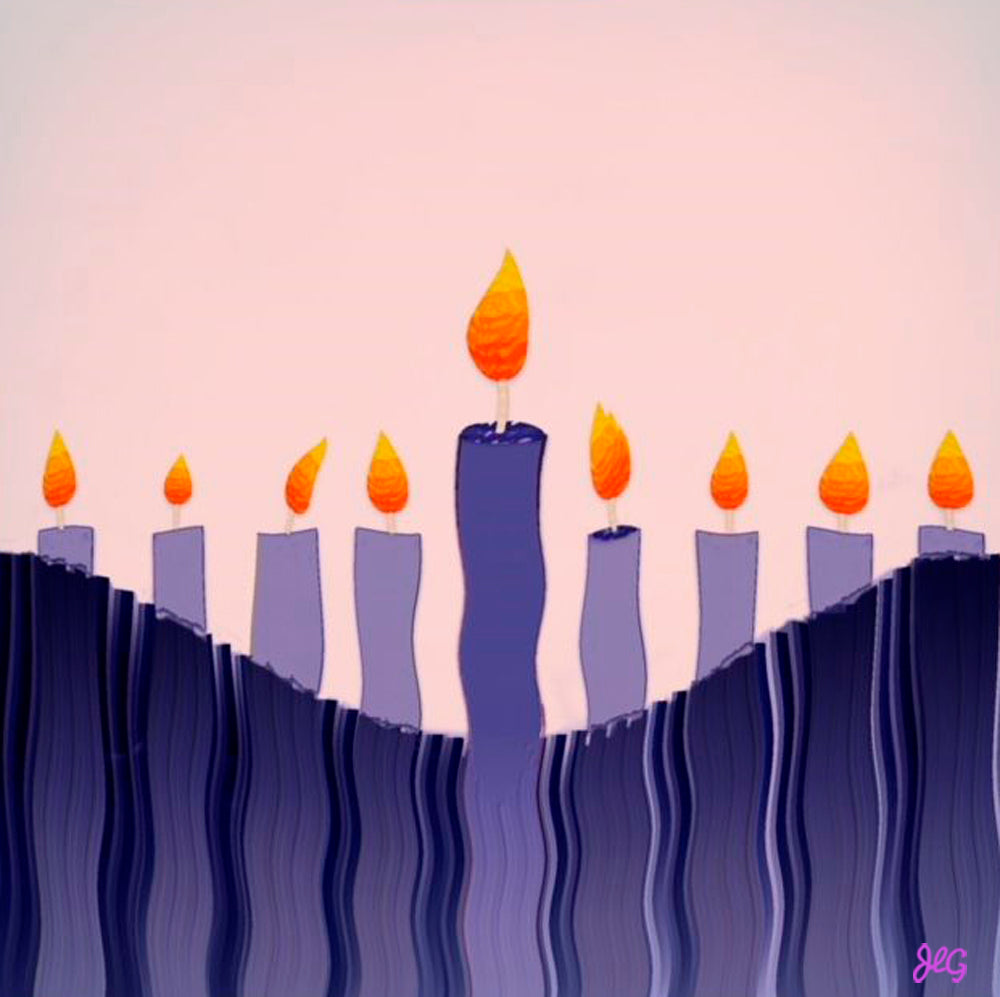 Swirling Hanukkah Candles