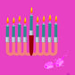 Multicolored Menorah and Dreidels
