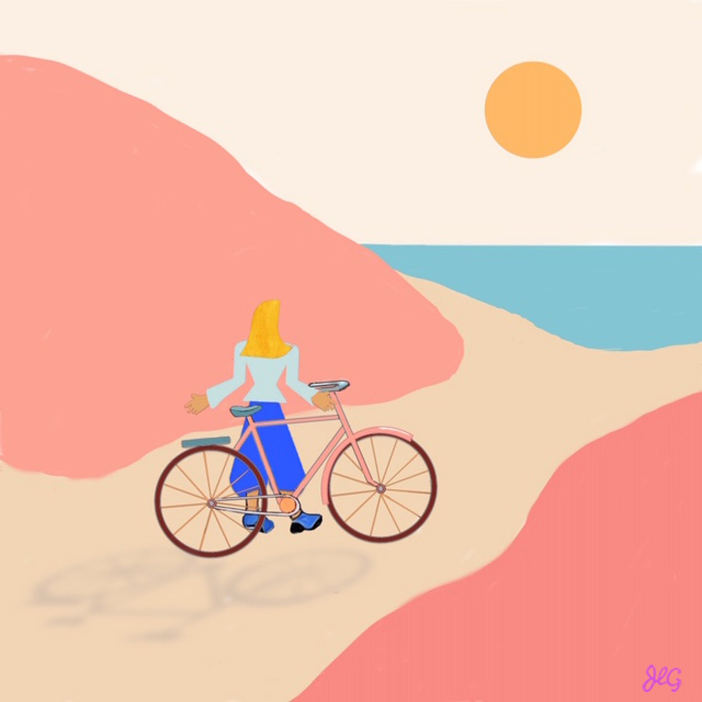 Biker on the Beach