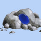 Lapis Lazuli Gem Against a Stack of Rocks